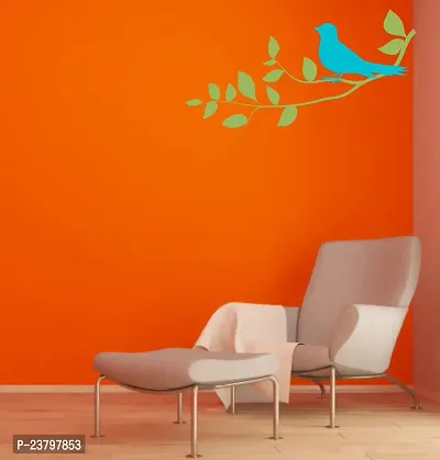 Psychedelic Collection - Multicolor Birds On Branch Wall Sticker for Room, Office, Cafe-thumb2