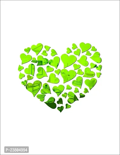 Psychedelic Collection Beautiful Hearts Green Acrylic Sticker Hexagon Mirror, Hexagon Mirror Wall Stickers, Mirror Stickers for Wall Large Size, Sticker Mirror-thumb3