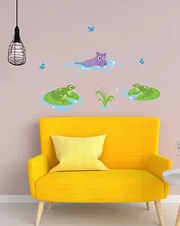 Psychedelic Collection Decorative Cartoon Animal Decorative Wall Sticker (PVC Vinyl, Multicolor, W 91 cm X H 81 cm)-thumb1