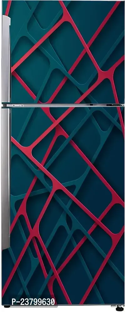 Psychedelic Collection Decorative Abstract Multicolor 3D Rectangular Shape Design Wallpaper Sticker for Fridge Decor 60 cm X 160 cm-thumb2