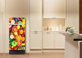 Psychedelic Collection Abstract Design Decorative Fruits Fridge Sticker (Multicolor Vinyl 120X60)-thumb3