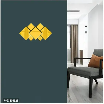 Psychedelic Collection Decorative Square Cutting Set Mirror Golden Acrylic Sticker Hexagon Mirror, Hexagon Mirror Wall Stickers, Mirror Stickers for Wall Large Size, Sticker Mirror