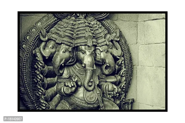 Trendy Lord Ganesha Decorative Multicolor Wall Poster (Pvc Vinyl 18X12)-Psyposter95-thumb0