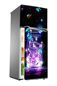 Psychedelic Collection Flying Butterfly Over The Sparking Glass Container Decorative Extra Large PVC Vinyl Fridge Sticker (Multicolor, 60 cm X 160 cm)_PCFS289_WP-thumb1