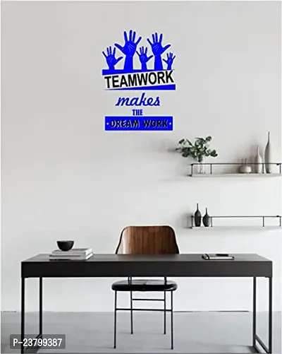 Psychedelic Collection Team Work Makes Dream Work Quote PVC Vinyl Multicolor Decorative Wall Sticker for Wall Decoration Size : 80 cm X 60 cm-thumb5