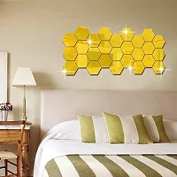 Psychedelic Collection - 20 Hexagon Golden Wall Stickers 3D Acrylic Stickers Mirror Stickers, Set of 20 (12cmx10.4cmx6cm, Unframed)-thumb2