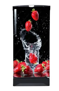 Trendy Strawberry Fruit Splash In Under Water Fridge Sticker (Multicolor Pvc Vinyl 120X60)-thumb1