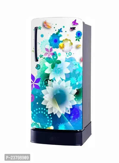 Psychedelic Collection Abstract Flower Design Fridge Wrap Decorative Sticker (120 CmX60Cm)