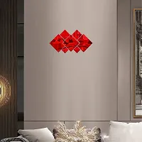 Psychedelic Collection Decorative Square Cutting Set Mirror red Acrylic Sticker Hexagon Mirror, Hexagon Mirror Wall Stickers, Mirror Stickers for Wall Large Size, Sticker Mirror-thumb1