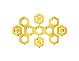 Trendy Beautiful Hexagone Set Golden Acrylic Sticker Hexagon Mirror, Hexagon Mirror Wall Stickers, Mirror Stickers For Wall Large Size, Sticker Mirror-thumb1