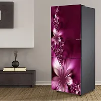 Psychedelic Collection Decorative Violet Flower Leaves Vinyl Fridge Cover Wallpaper Poster Adhesive Vinyl Sticker Fridge wrap Decorative Sticker (PVC Vinyl Covering Area 60cm X 160cm)_ PCFS96-thumb3