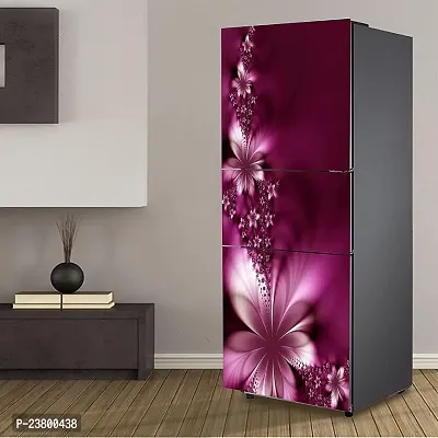 Psychedelic Collection Decorative Violet Flower Leaves Vinyl Fridge Cover Wallpaper Poster Adhesive Vinyl Sticker Fridge wrap Decorative Sticker (PVC Vinyl Covering Area 60cm X 160cm)_ PCFS96-thumb4