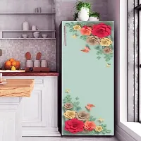 Trendy Decorative Botanical Floral Abstract Fridge Wrapping Sticker (Multicolor Pvc Vinyl 120X60)-thumb2