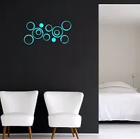 Psychedelic Collection Blue Acrylic Rings Mirror Wall Sticker Hexagon Mirror, Hexagon Mirror Wall Stickers, Mirror Stickers for Wall Large Size, Sticker Mirror-thumb1