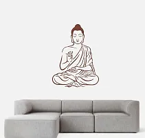 Trendy Meditation Buddha Pvc Vinyl Multicolor Decorative Wall Sticker For Wall Decoration Size - 70 Cm X 52 Cm-thumb1