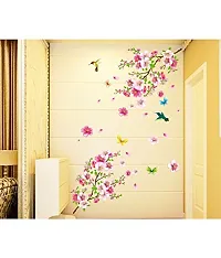 Psychedelic Collection Flowers Branch' Wall Sticker (PVC Vinyl, 60 cm x 90 cm),Multicolor-thumb2