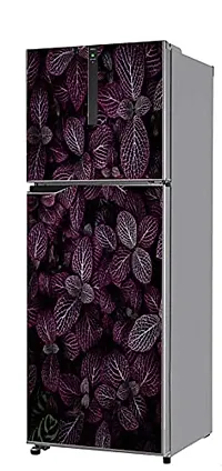 Psychedelic Collection Purple Leaf with Bold Black ColorDecorative Extra Large PVC Vinyl Fridge Sticker (Multicolor, 60 cm X 160 cm)_PCFS206_WP-thumb1