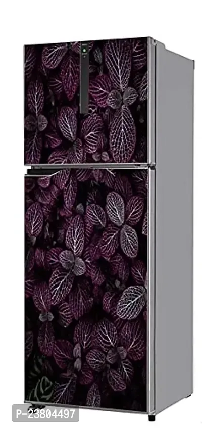 Psychedelic Collection Purple Leaf with Bold Black ColorDecorative Extra Large PVC Vinyl Fridge Sticker (Multicolor, 60 cm X 160 cm)_PCFS206_WP-thumb2