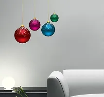 Trendy Hanging Christmas Lamps Decorative Pvc Vinyl Wall Sticker (Multicolor, 60 Cm X 62 Cm)Wd404Hk-thumb3