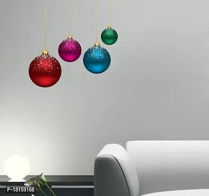 Trendy Hanging Christmas Lamps Decorative Pvc Vinyl Wall Sticker (Multicolor, 60 Cm X 62 Cm)Wd404Hk-thumb4