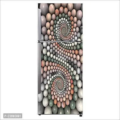 Psychedelic Collection Stone Balls Colorful designDecorative Extra Large PVC Vinyl Fridge Sticker (Multicolor, 60 cm X 160 cm)_FD654_WP-thumb0