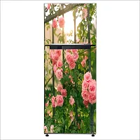 Psychedelic Collection Pink Garden rosesDecorative Extra Large PVC Vinyl Fridge Sticker (Multicolor, 60 cm X 160 cm)-thumb2