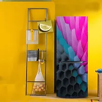 Psychedelic Collection Decorative Abstract Multicolor 3D Colorful Hexagon Stylish Design Pattern Wallpaper Sticker for Fridge Decor 60 cm X 160 cm-thumb4