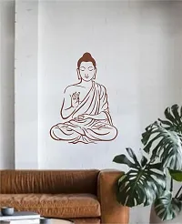 Trendy Meditation Buddha Pvc Vinyl Multicolor Decorative Wall Sticker For Wall Decoration Size - 70 Cm X 52 Cm-thumb3