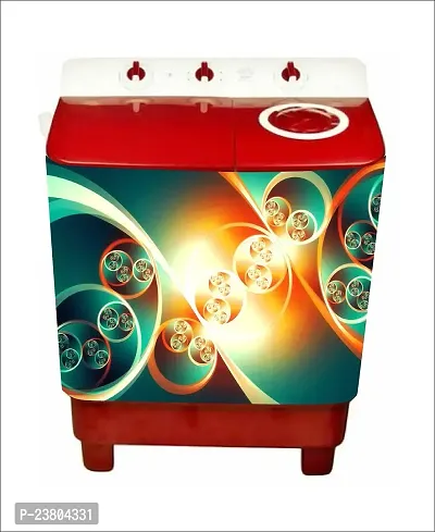 Psychedelic Collection decoartive Abstract Light Beautiful washingmachine Sticker (Multicolor PVC Vinyl 86x60)-thumb0