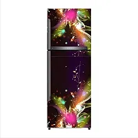 Psychedelic Collection Decorative 3D Multicolour Flowers ligting and shiningExtra Large Abstract Wall Fridge Sticker (PVC Vinyl, Multicolor, 60 cm X 160 cm)-thumb2