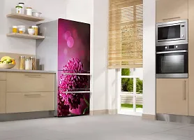 Trendy - Vinly 3D Decorative Colourful Flower Violet Color Adhesive Vinyl Sticker Fridge Wrap Decorative Sticker (Pvc Vinyl Covering Area 60 Cm X 160 Cm )Hk-thumb2