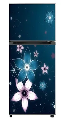 Psychedelic Collection Vinly Colourful Flower with Blue BackgroundDecorative Extra Large PVC Vinyl Fridge Sticker (Multicolor, 60 cm X 160 cm)_PCFS70_WP-thumb1