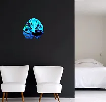 Psychedelic Collection Beautiful Large Leave Mirror Blue Acrylic Sticker Hexagon Mirror, Hexagon Mirror Wall Stickers, Mirror Stickers for Wall Large Size, Sticker Mirror-thumb1