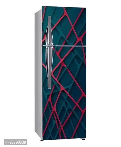 Psychedelic Collection Decorative Abstract Multicolor 3D Rectangular Shape Design Wallpaper Sticker for Fridge Decor 60 cm X 160 cm