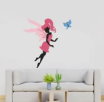 Psychedelic Collection Cute Fairy Decorative PVC Vinyl Wall Sticker (Multicolor, 91 cm X 96 cm)-thumb1