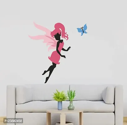 Psychedelic Collection Cute Fairy Decorative PVC Vinyl Wall Sticker (Multicolor, 91 cm X 96 cm)-thumb2