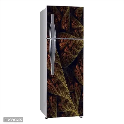 Psychedelic Collection Leaves Fractals brownDecorative Extra Large PVC Vinyl Fridge Sticker (Multicolor, 60 cm X 160 cm)-thumb2