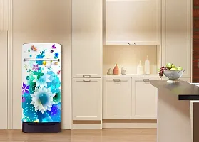 Psychedelic Collection Abstract Flower Design Fridge Wrap Decorative Sticker (120 CmX60Cm)-thumb2