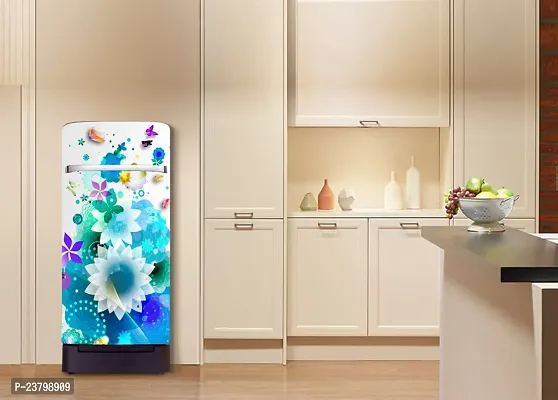 Psychedelic Collection Abstract Flower Design Fridge Wrap Decorative Sticker (120 CmX60Cm)-thumb3