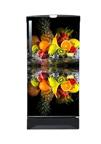 Trendy Fruits Water Splash Fridge Decorative Sticker(Multicolor Vinyl 120X60)-Sdpcfs372-thumb1