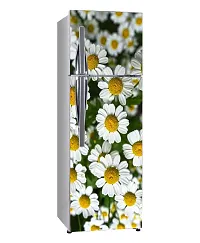 Trendy Yellow And White Flowers Group, Garden, Naturedecorative Extra Large Pvc Vinyl Fridge Sticker (Multicolor, 60 Cm X 160 Cm)Fd483Wp-thumb1