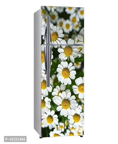 Trendy Yellow And White Flowers Group, Garden, Naturedecorative Extra Large Pvc Vinyl Fridge Sticker (Multicolor, 60 Cm X 160 Cm)Fd483Wp-thumb2