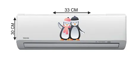 Psychedelic Collection - Loving Penguin Couple - Air Conditioner Sticker Multicolour Size (30 cm X 33 cm) _PCAC98-thumb2