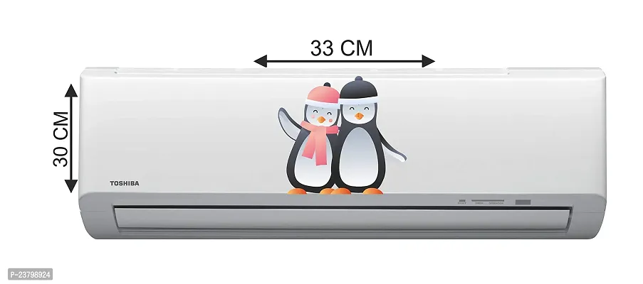 Psychedelic Collection - Loving Penguin Couple - Air Conditioner Sticker Multicolour Size (30 cm X 33 cm) _PCAC98-thumb3