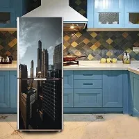 Psychedelic Collection Moody Dark City buildingsDecorative Extra Large PVC Vinyl Fridge Sticker (Multicolor, 60 cm X 160 cm)-thumb3