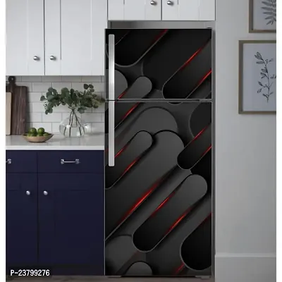 Advait Designs Abstract Decorative 3D Design with Red Light Effect Full Fridge Cover Wallpaper Extra Large Fridge Sticker for Home Decoration (PVC Vinyl Covering Area 61cm X 160cm)-MFN-thumb4