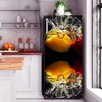 Trendy Fruit Water Splash Fridge Decorative Sticker(Multicolor Vinyl 120X60)-thumb2