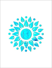 Psychedelic Collection Decorative Sun Flower Leaves Mirror Blue Acrylic Sticker Hexagon Mirror, Hexagon Mirror Wall Stickers, Mirror Stickers for Wall Large Size, Sticker Mirror-thumb2