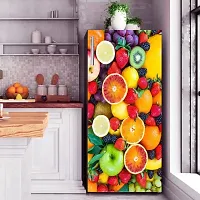 Psychedelic Collection Abstract Design Decorative Fruits Fridge Sticker (Multicolor Vinyl 120X60)-thumb2