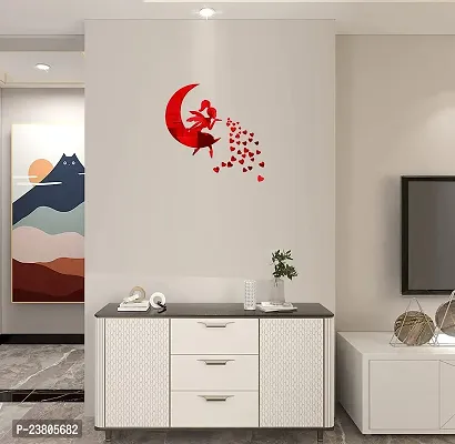 Psychedelic Collection Decorative Moon Girl red Acrylic Sticker Hexagon Mirror, Hexagon Mirror Wall Stickers, Mirror Stickers for Wall Large Size, Sticker Mirror-thumb2